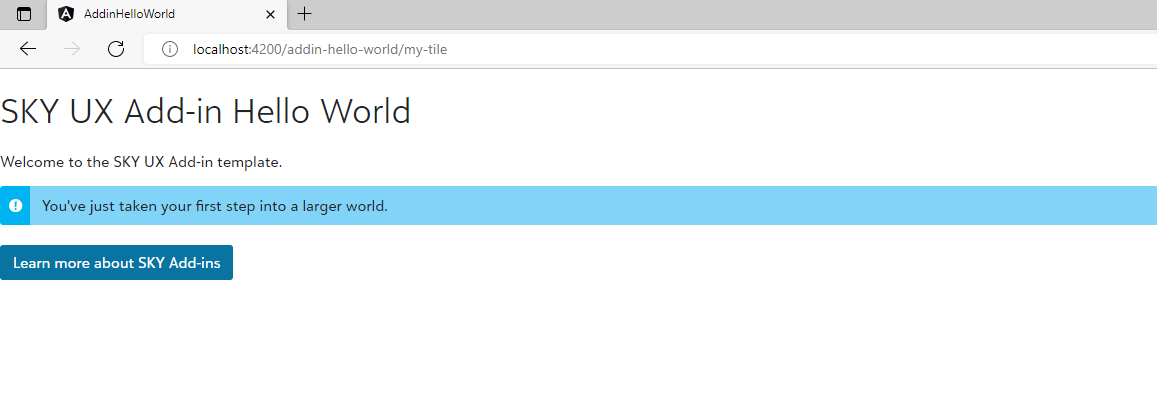 Hello world tile.